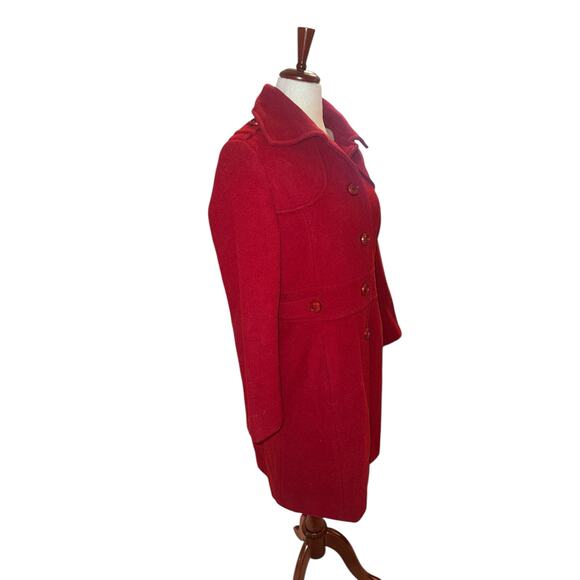Kenneth Cole Women’s Red Button-Up Wool Coat – Size 12 – EUC - Picture 2 of 9